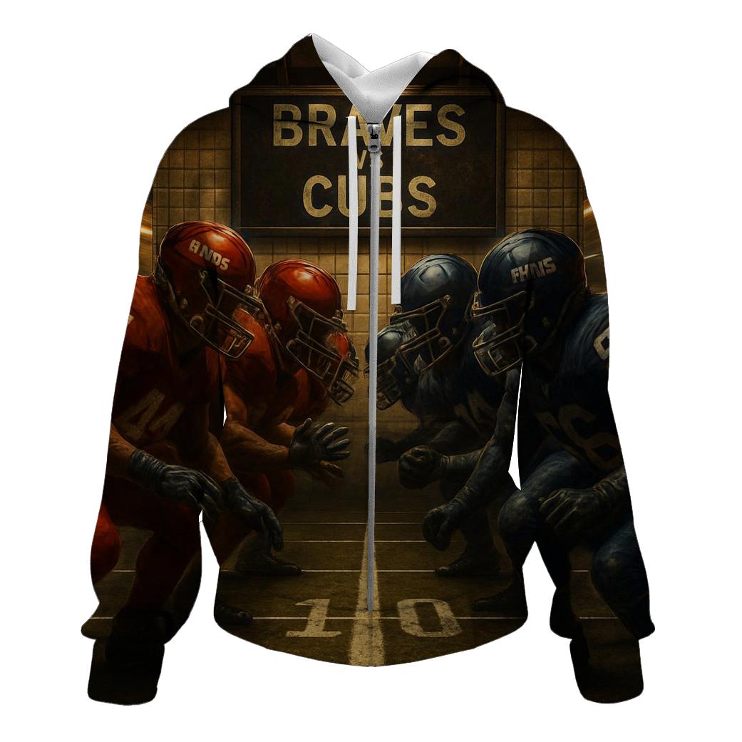 Subway Tunnel Huddle Break Showdown zip-up hoodies