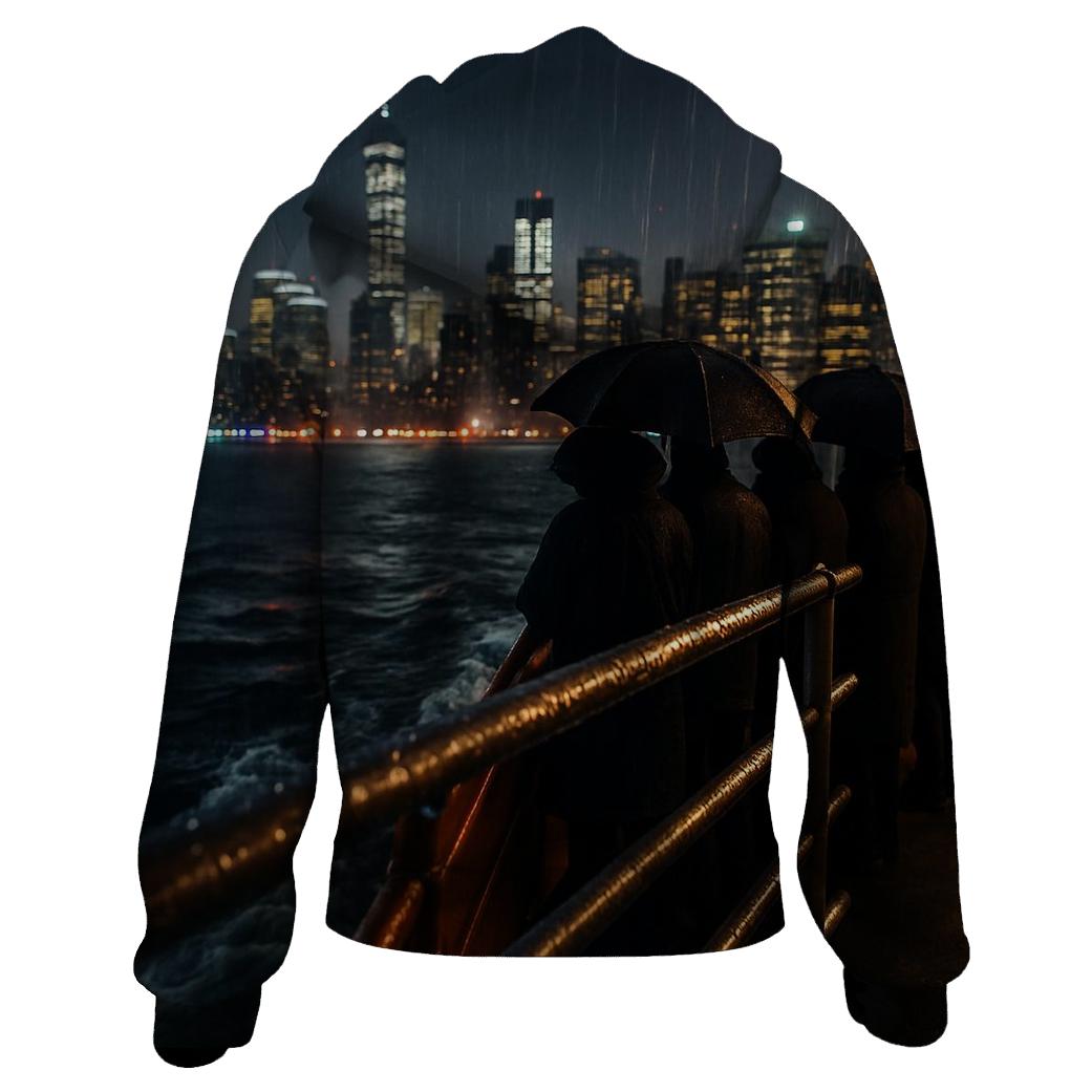 Rainy Night Arrival On The Staten Island Ferry printed hoodies