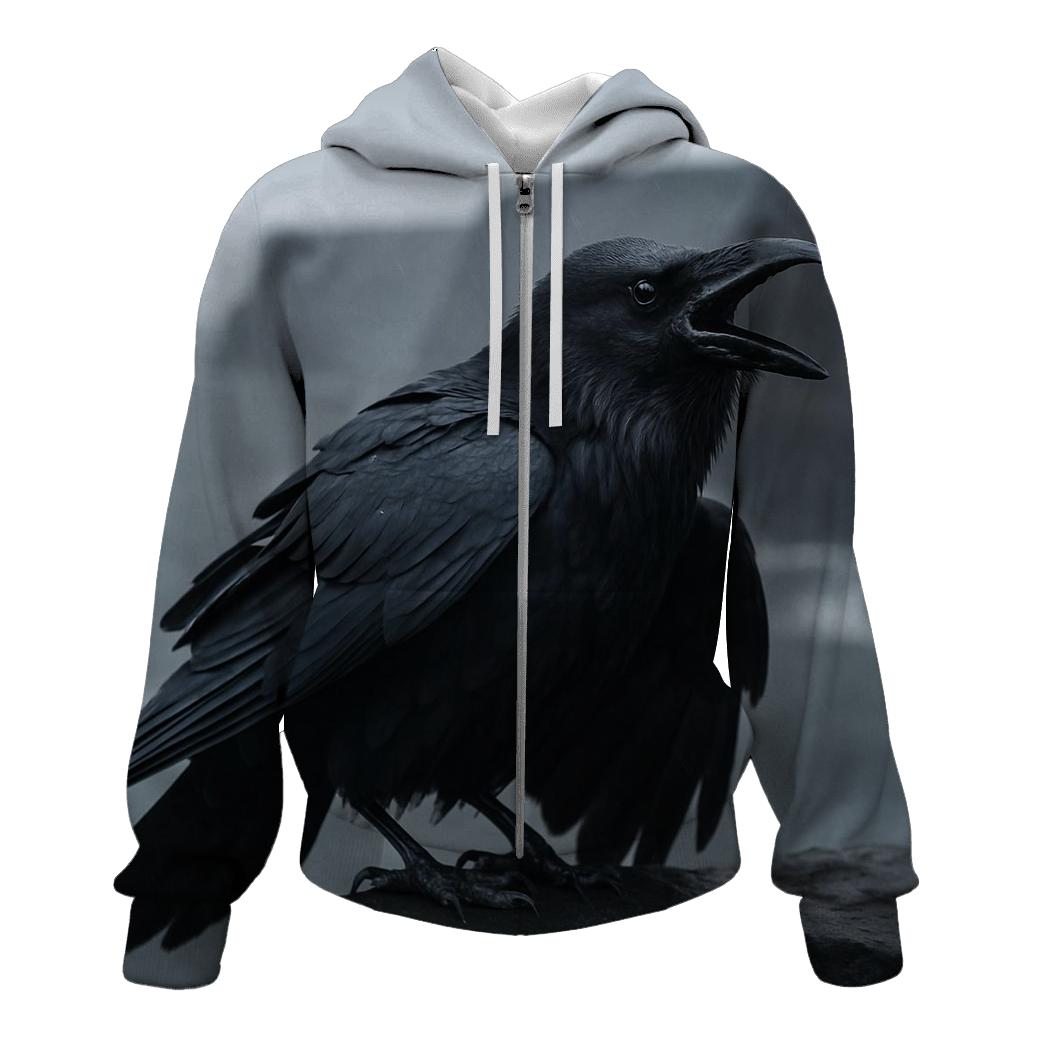 Basalt Ledge Mantling Common Raven zip-up hoodies