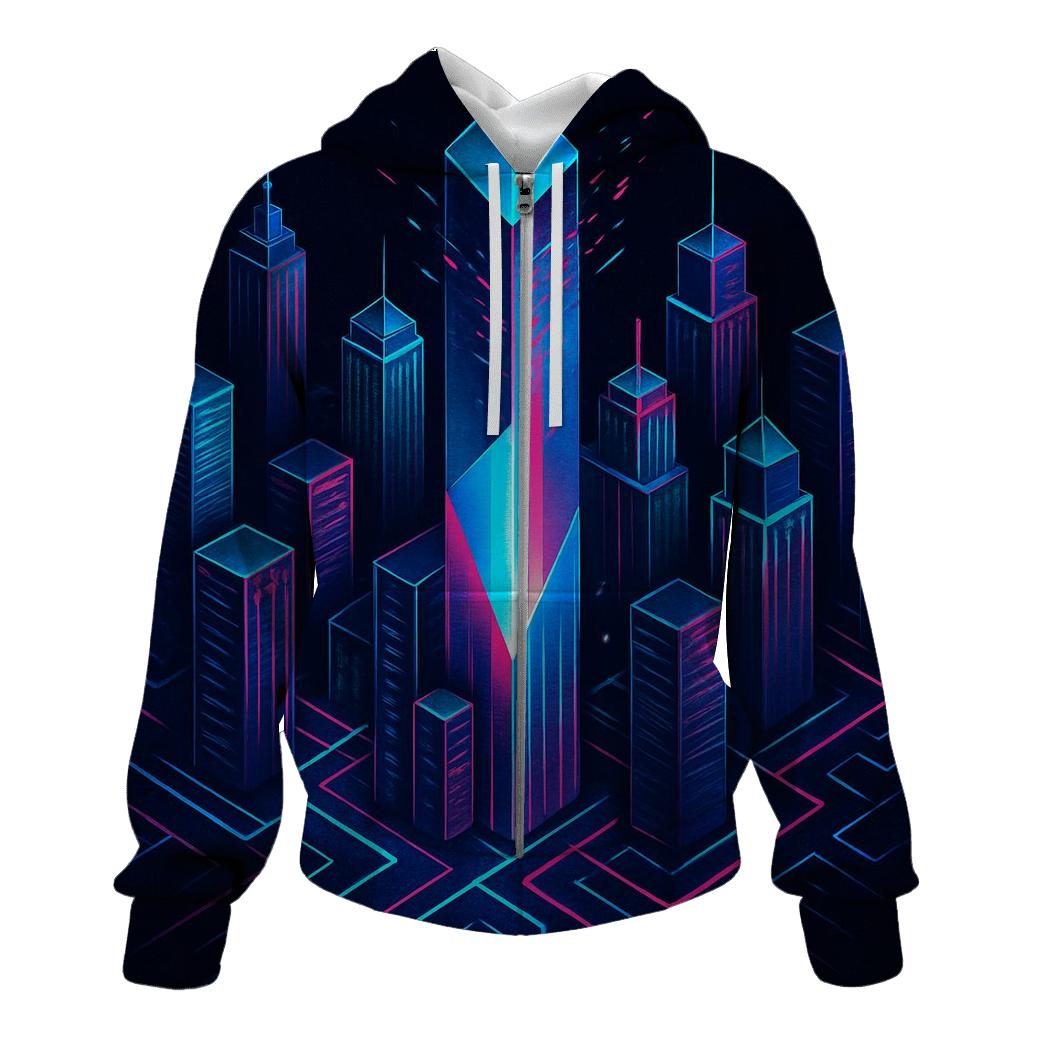 Glitch Prism City Poster designer hoodies