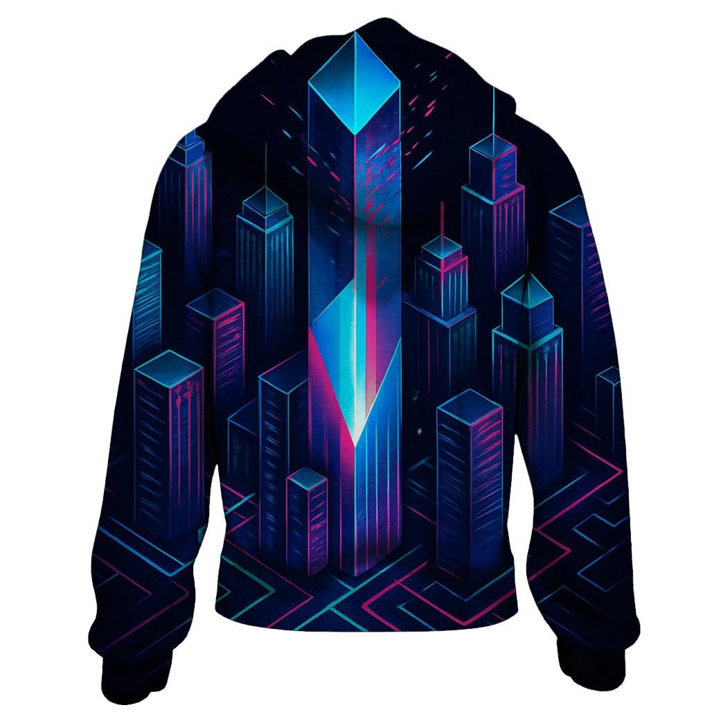 Glitch Prism City Poster designer hoodies