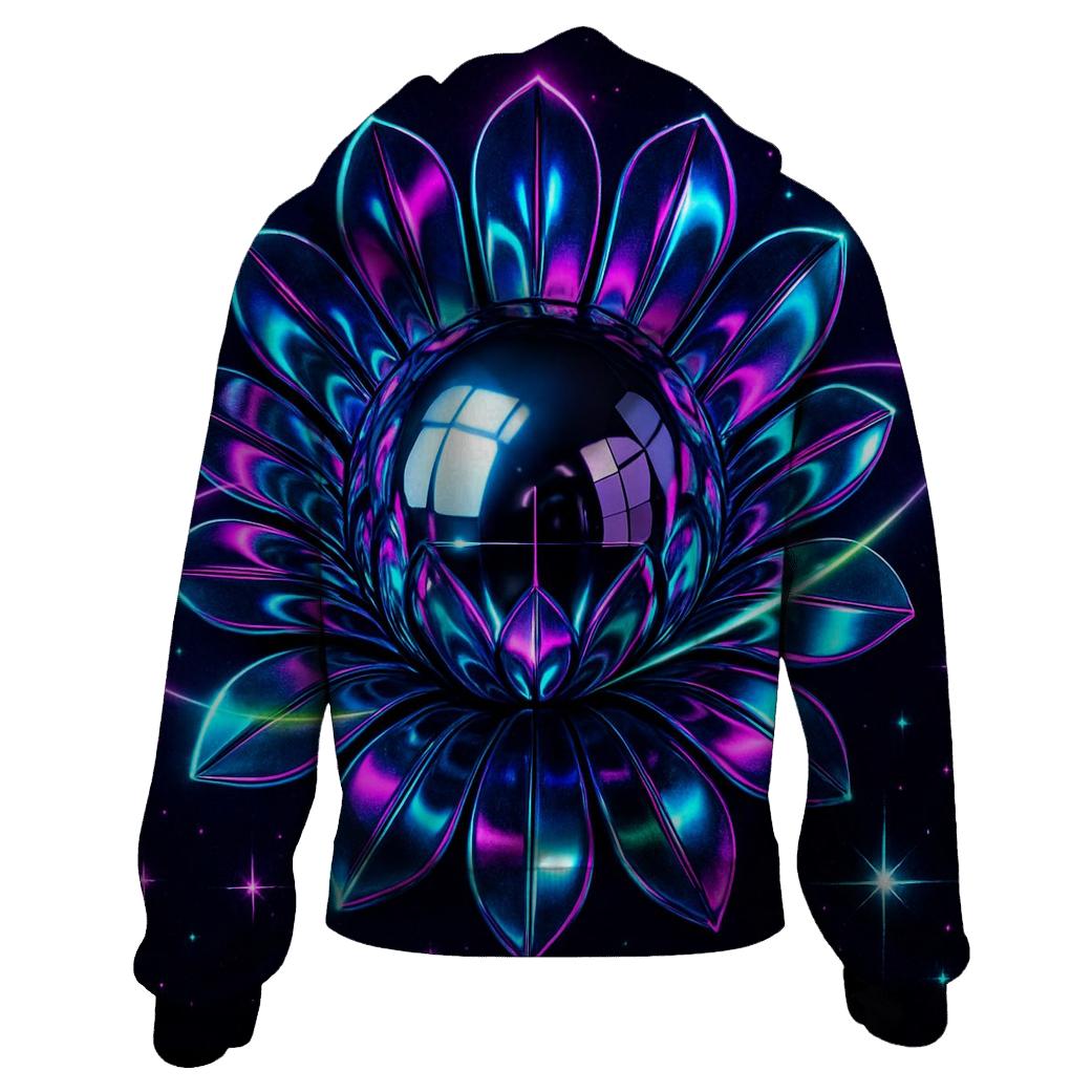 Chrome Orbit Disco Bloom printed hoodies