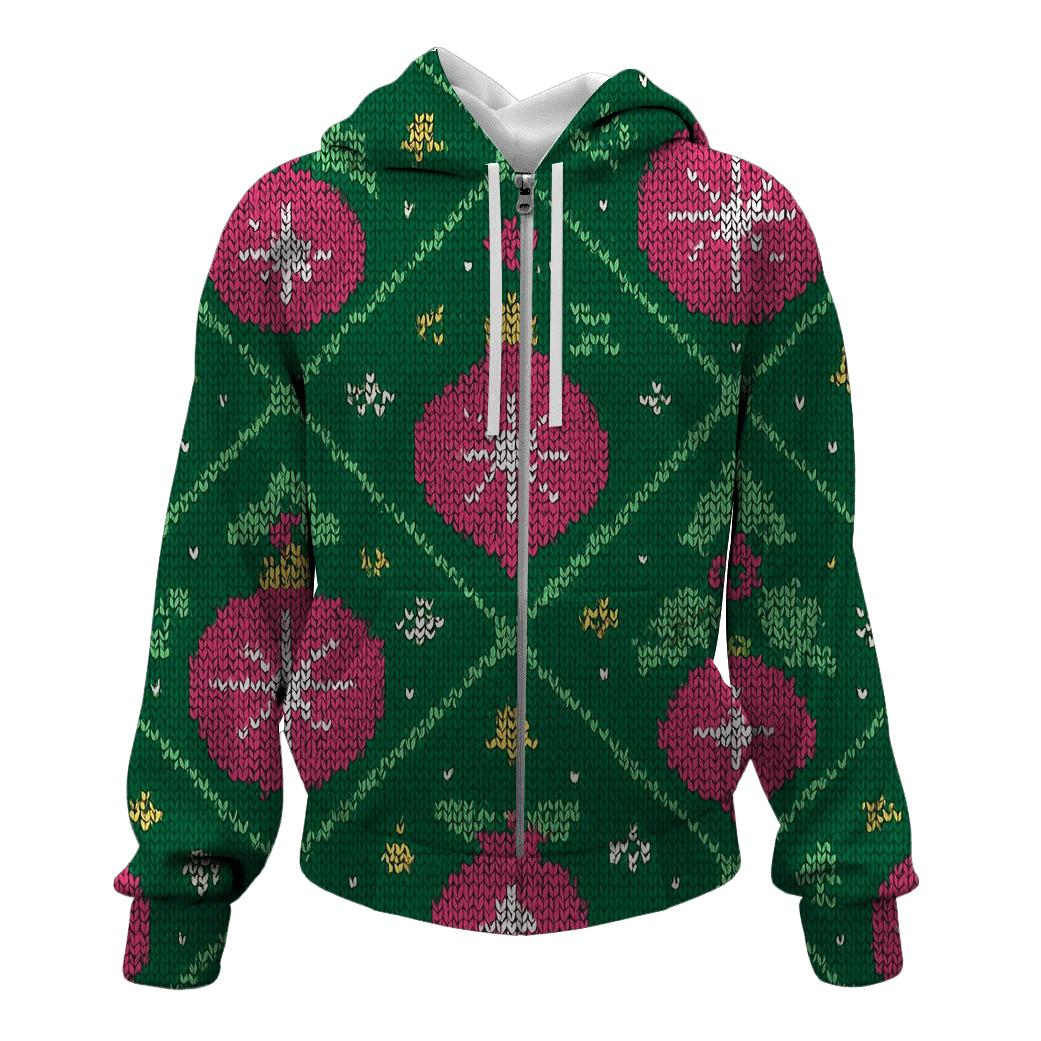 Holly Ornament Firework Lattice Design custom hoodies