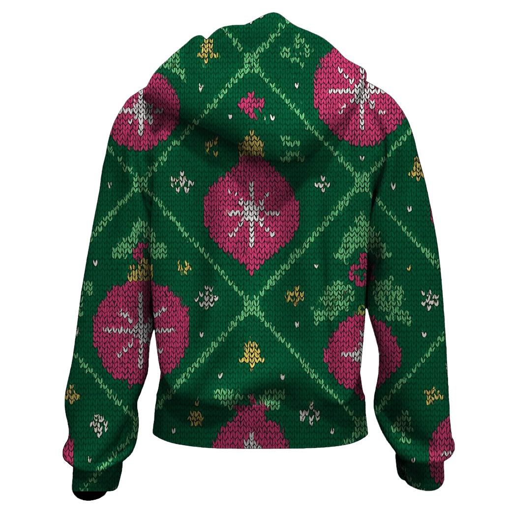 Holly Ornament Firework Lattice Design custom hoodies