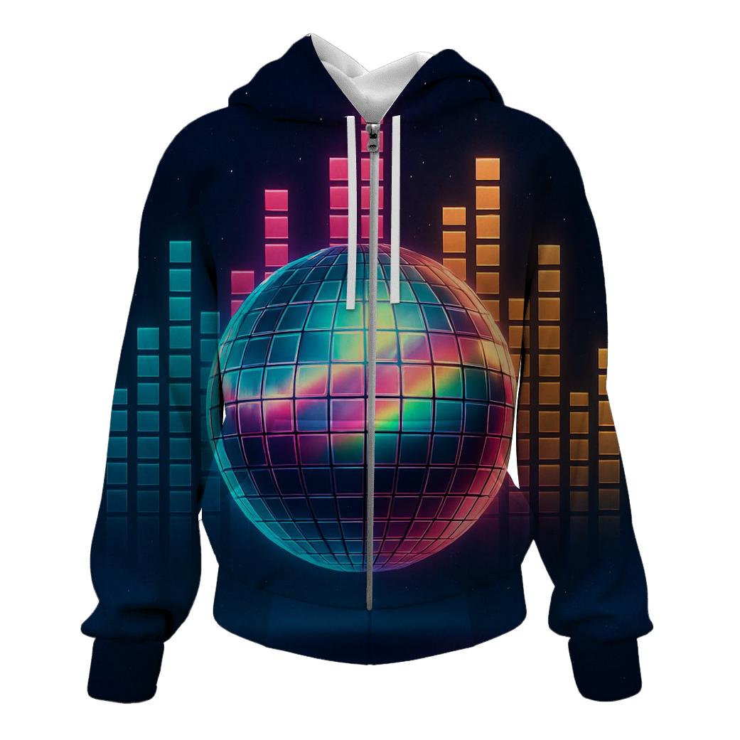 Disco Ball Aurora Grid premium hoodies
