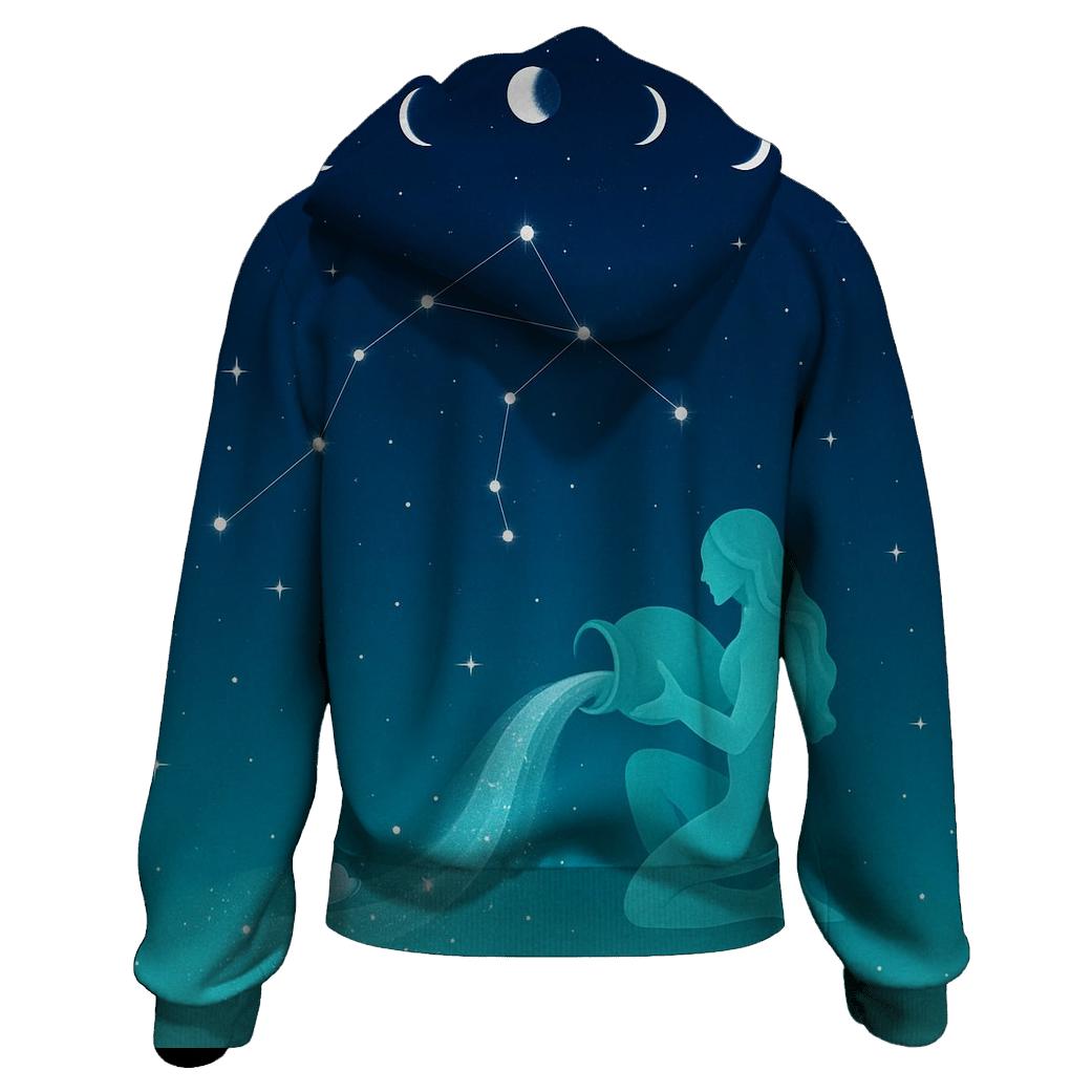 Aquarius Water Bearer Constellation Pour zip-up hoodies