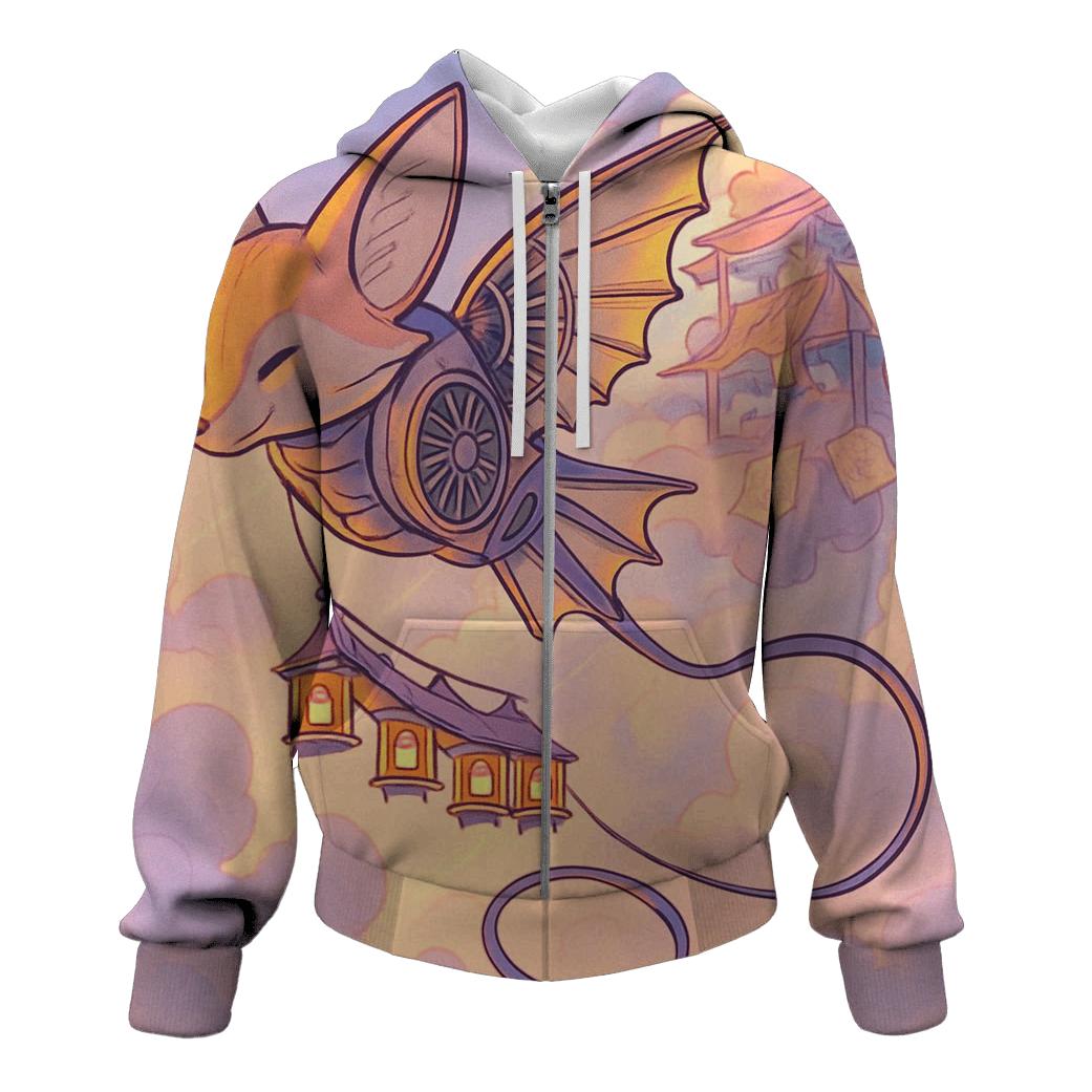 Kite Engine Over The Cloud Bazaar heavyweight hoodies