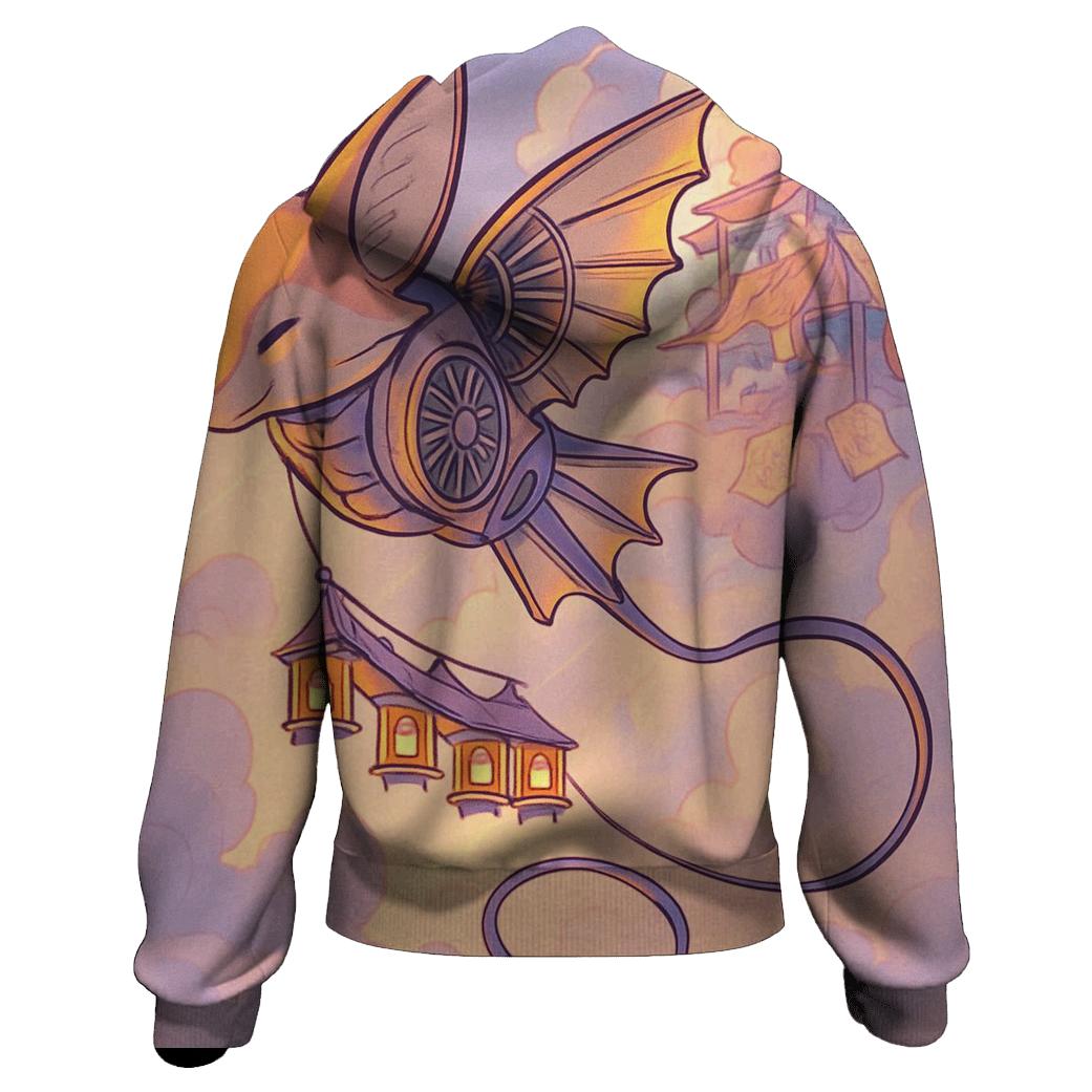 Kite Engine Over The Cloud Bazaar heavyweight hoodies