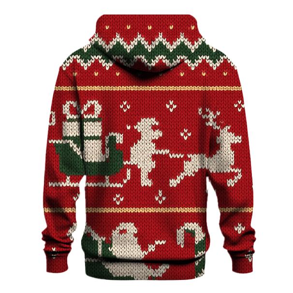 Santa Sleigh Zigzag Skyline Design heavyweight hoodies