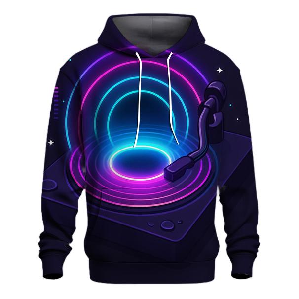 Neon Turntable Portal graphic hoodies