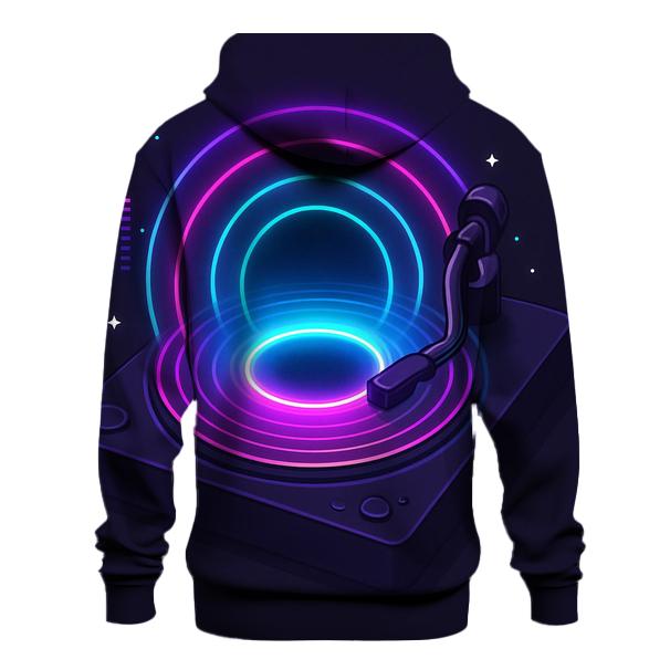 Neon Turntable Portal graphic hoodies