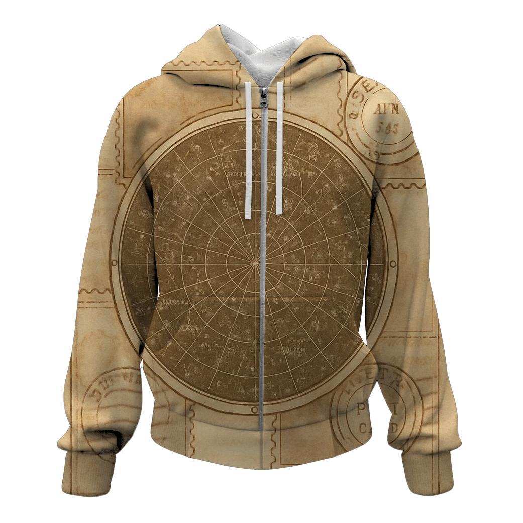 Antique Star Map Postcard Collage custom hoodies