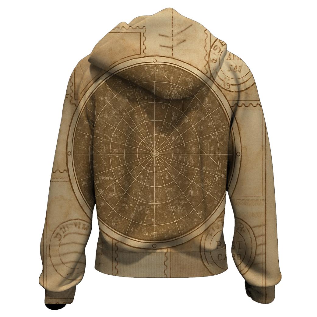 Antique Star Map Postcard Collage custom hoodies