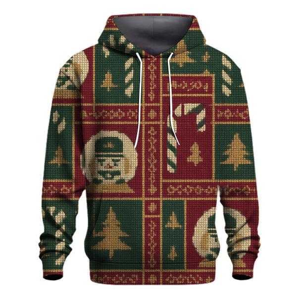 Nutcracker Snow Globe Panel Quilt Design zip-up hoodies