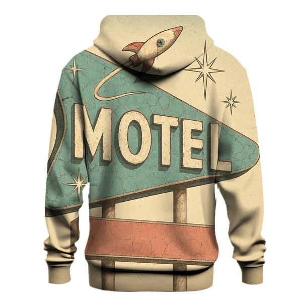 Faded Space Age Motel Sign pullover hoodies