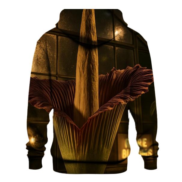 Titan Arum Bloom Inside A Conservatory printed hoodies