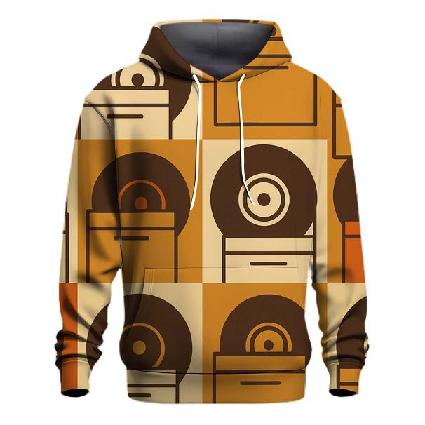 Earth Tone Record Crate Pattern zip-up hoodies