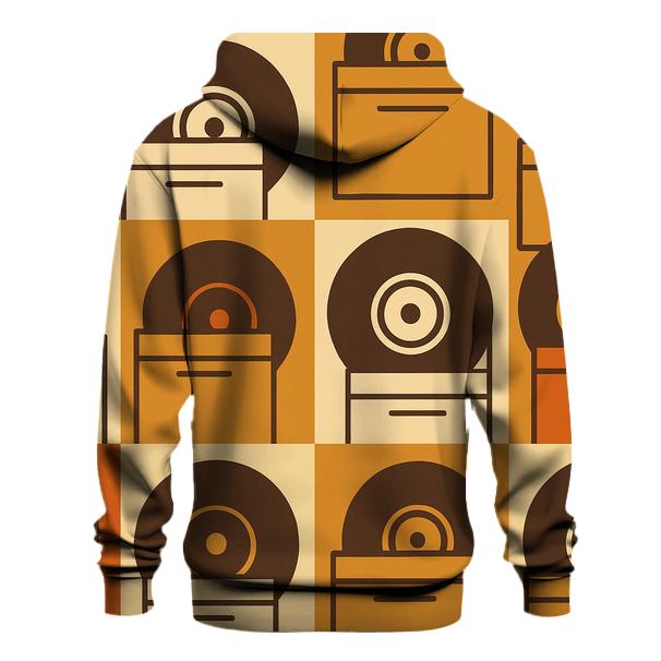 Earth Tone Record Crate Pattern zip-up hoodies