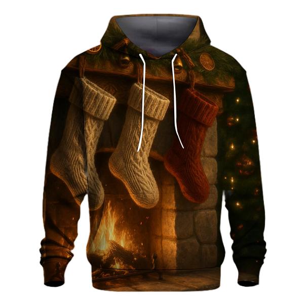 Fireside Stockings And Snowy Silence premium hoodies