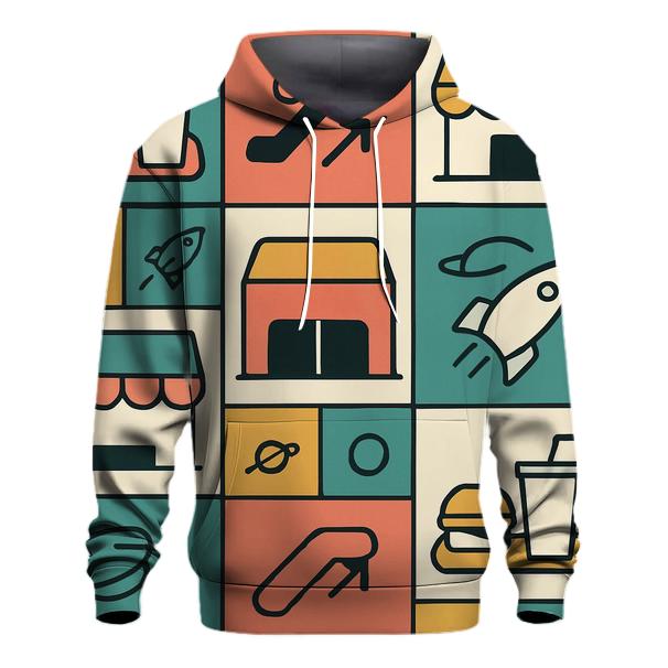 Space Mall Food Court Pattern designer hoodies