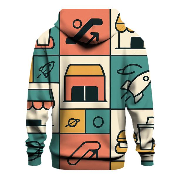 Space Mall Food Court Pattern designer hoodies