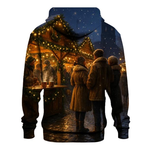Christmas Market Lanterns Under Soft Starlight printed hoodies