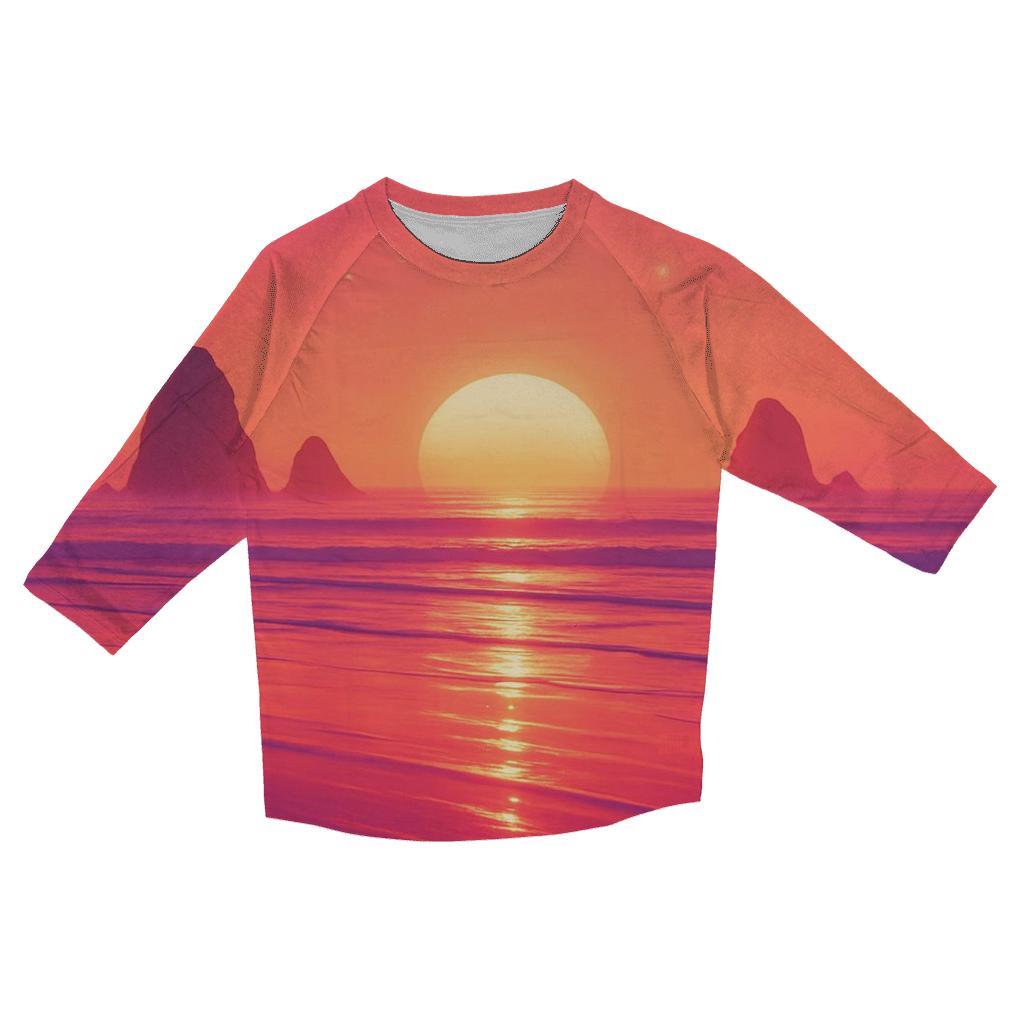 Tidal Mirror Sundown printed three quarter sleeve shirts