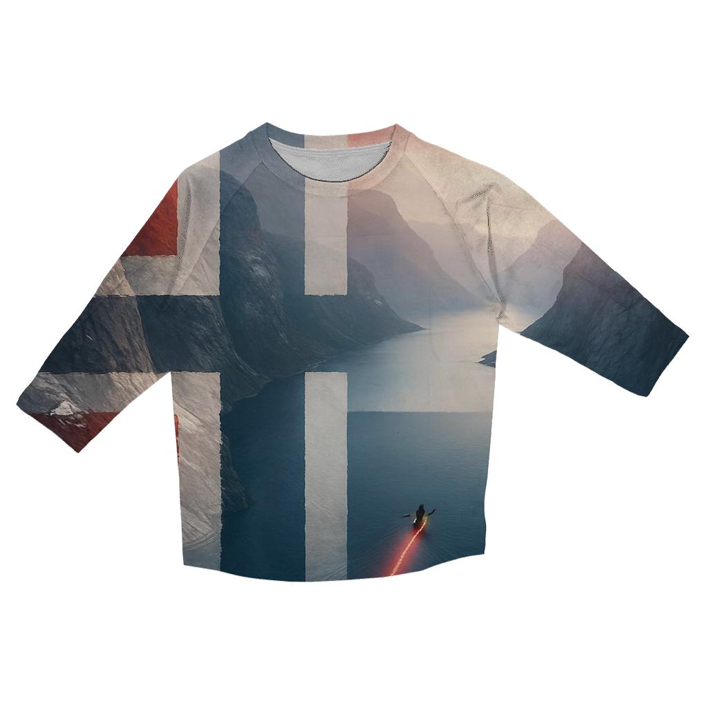 Aurora Fjord Flag Of Norway personalized 3/4 sleeve tees