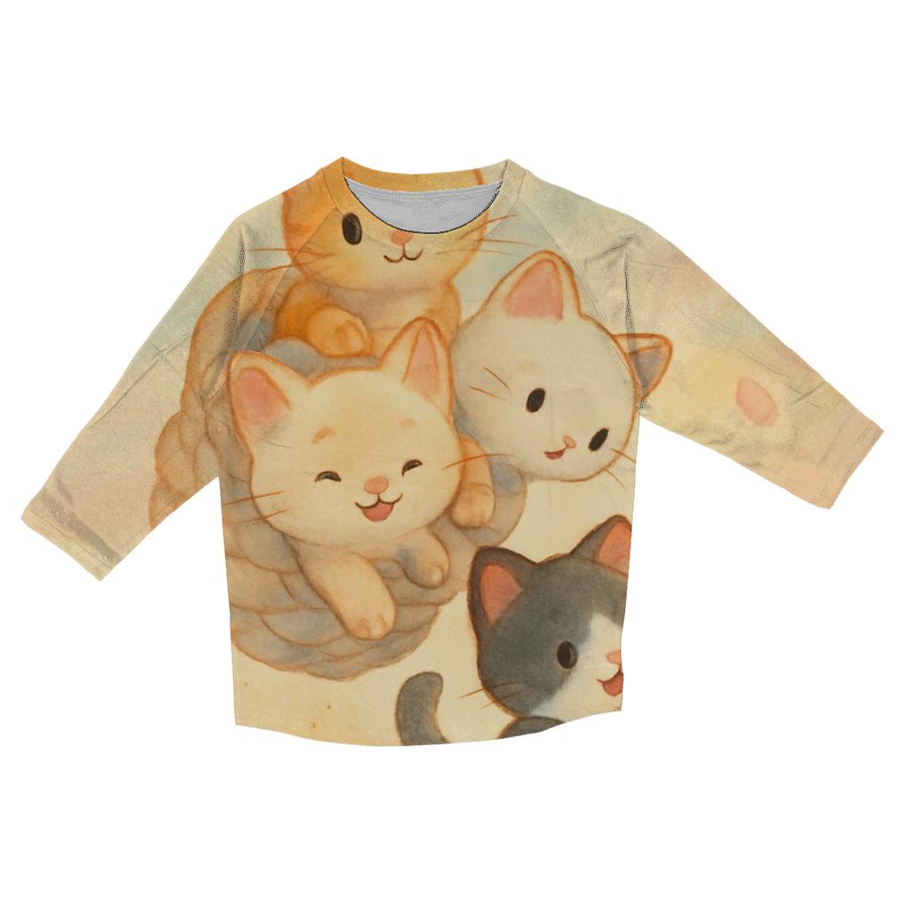 Sunrise Cloud Basket Purr Parade fashion 3/4 sleeve shirts