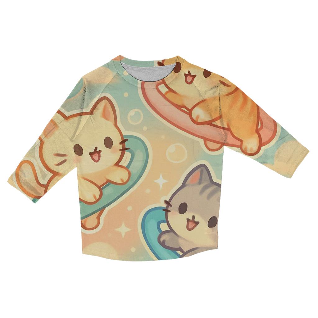 Sugar Cloud Kitten Carousel custom 3/4 sleeve shirts