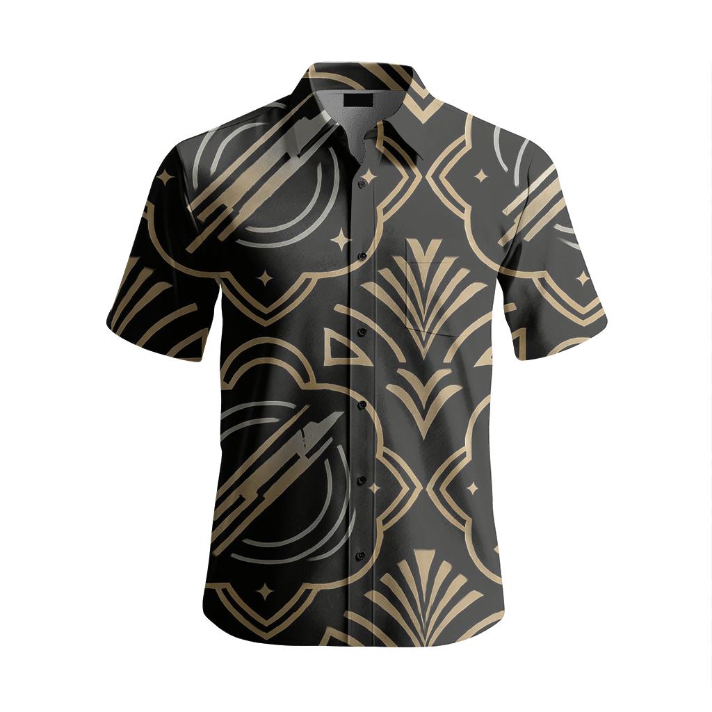 Orbiting Quatrefoil Art Deco Comet Medallions stylish threadwork shirts