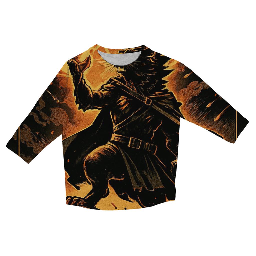 Obsidian Sun Lionheart Cat printed three quarter sleeve shirts