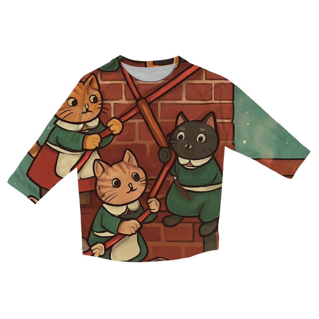 Santa Stuck Chimney Bakery Rescue fashion 3/4 sleeve shirts