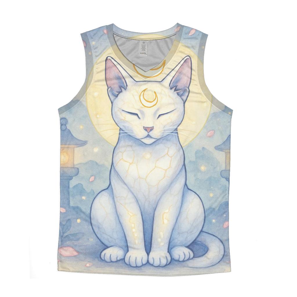 Porcelain Moon Shrine Cat custom tank tops