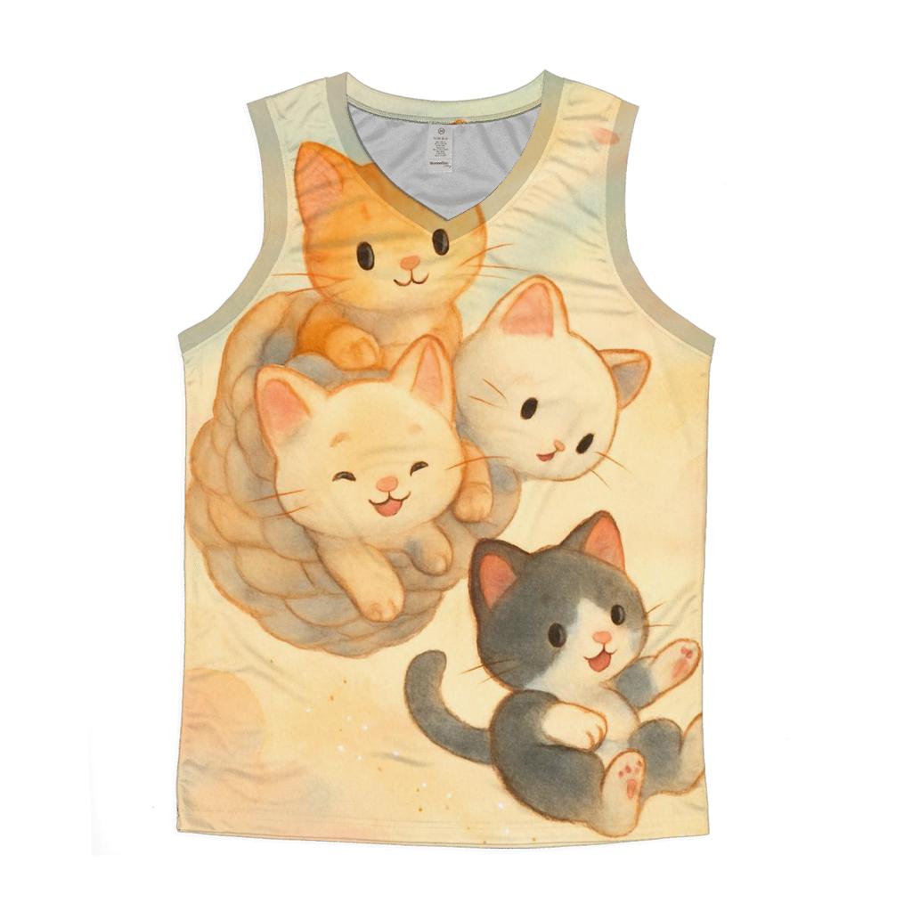 Sunrise Cloud Basket Purr Parade graphic print tank tops
