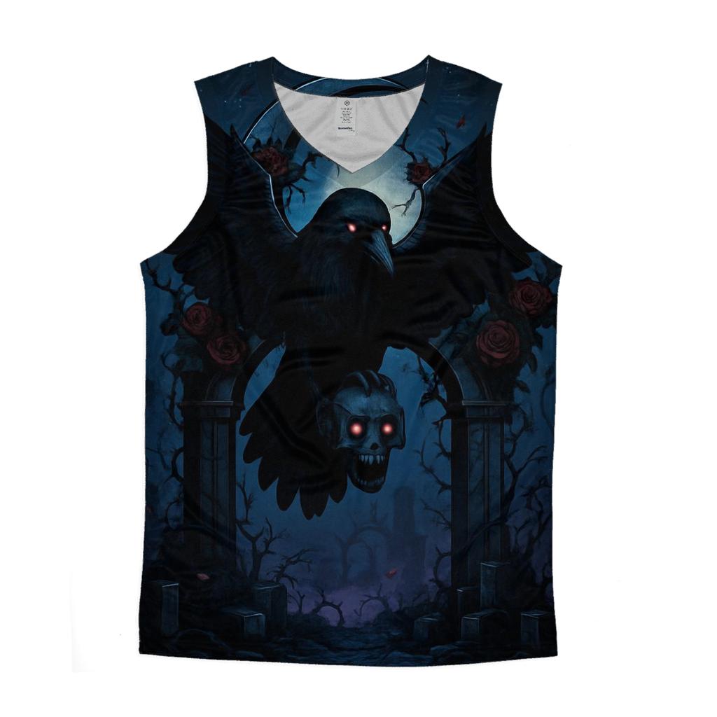 Raven Reliquary Over The Thorned Moon Gate designer workout tanks
