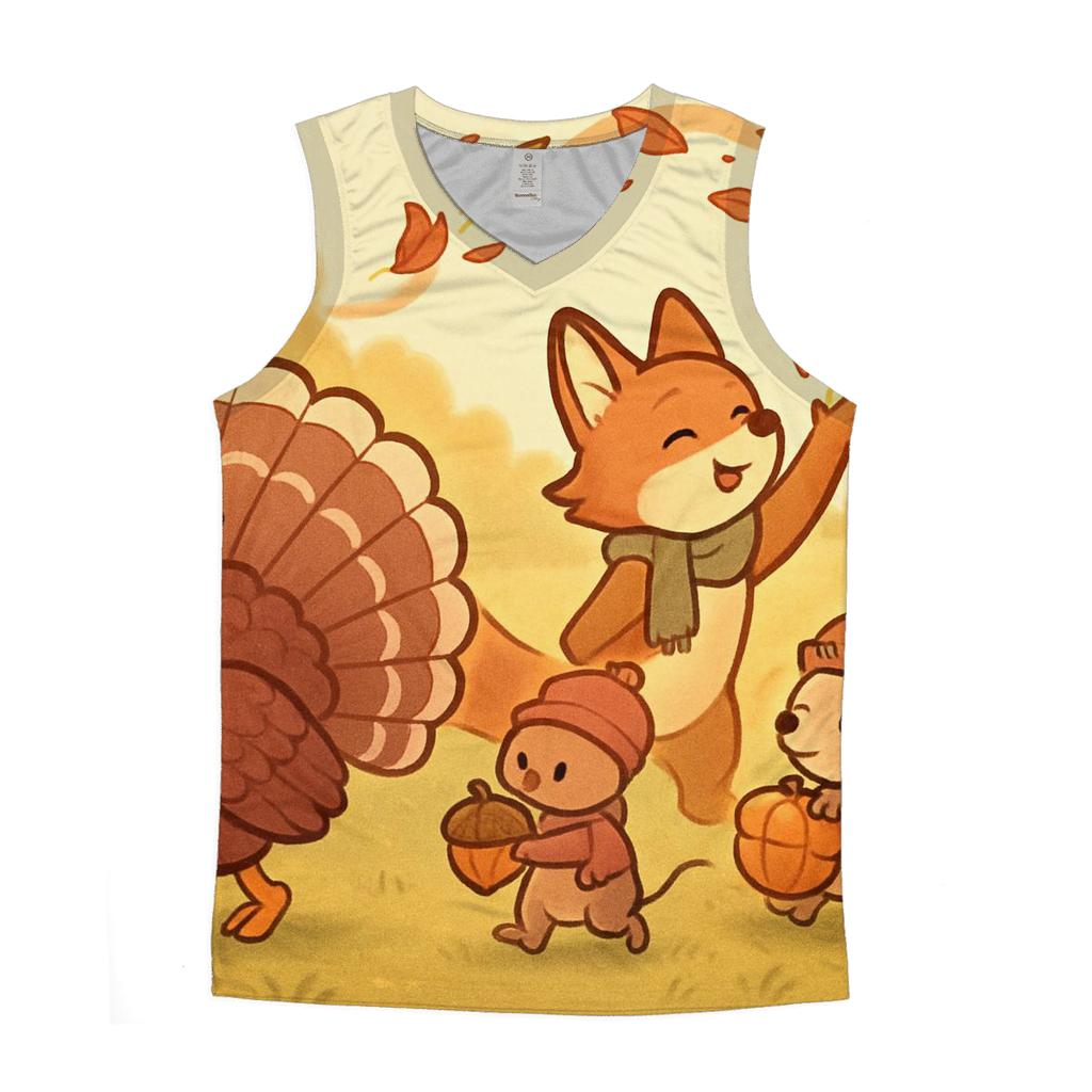 Woodland Harvest Parade At Sunlit Meadow trendy fitted tank tops