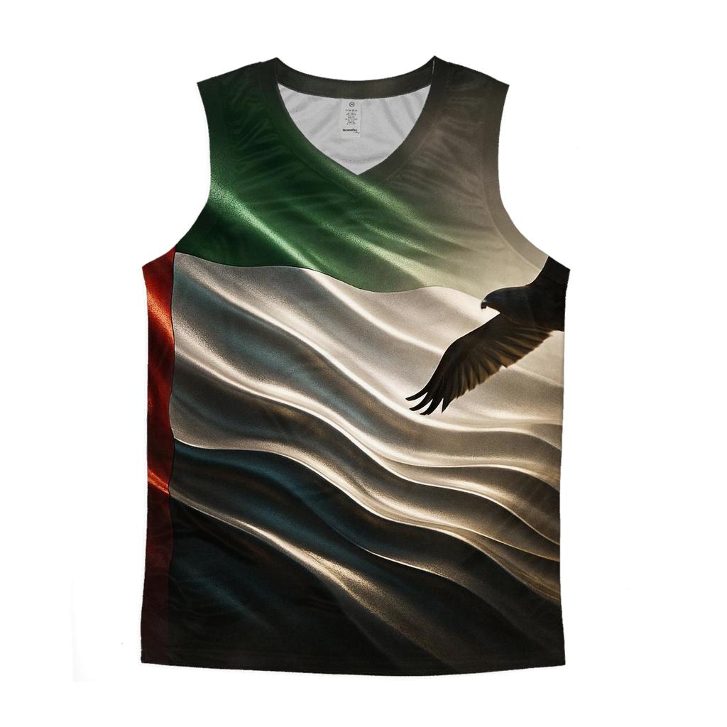 Metal Dunes Banner Of United Arab Emirates stylish racerback tanks