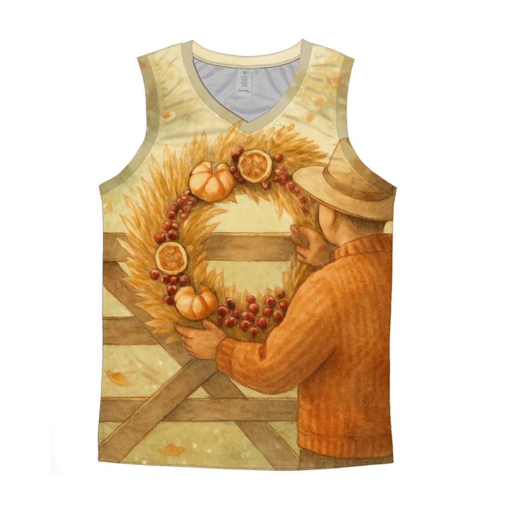 Harvest Wreath Under Morning Orchard Mist stylish racerback tanks
