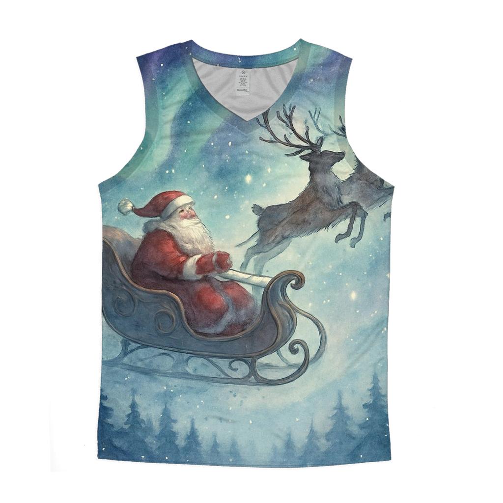 Watercolor Moonlit Sleigh Whisper stylish racerback tanks