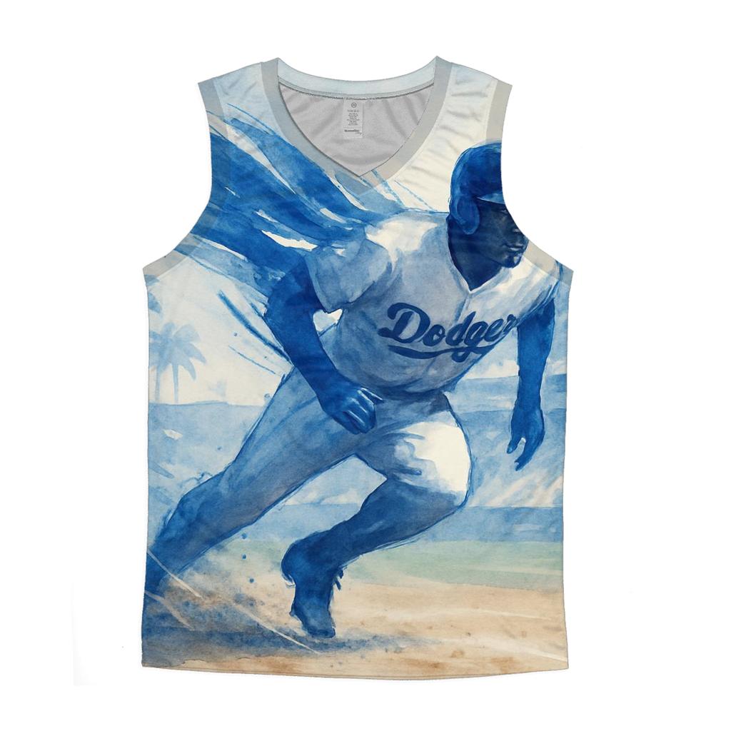 Watercolor Rally Wave Sprint sports performance tank tops