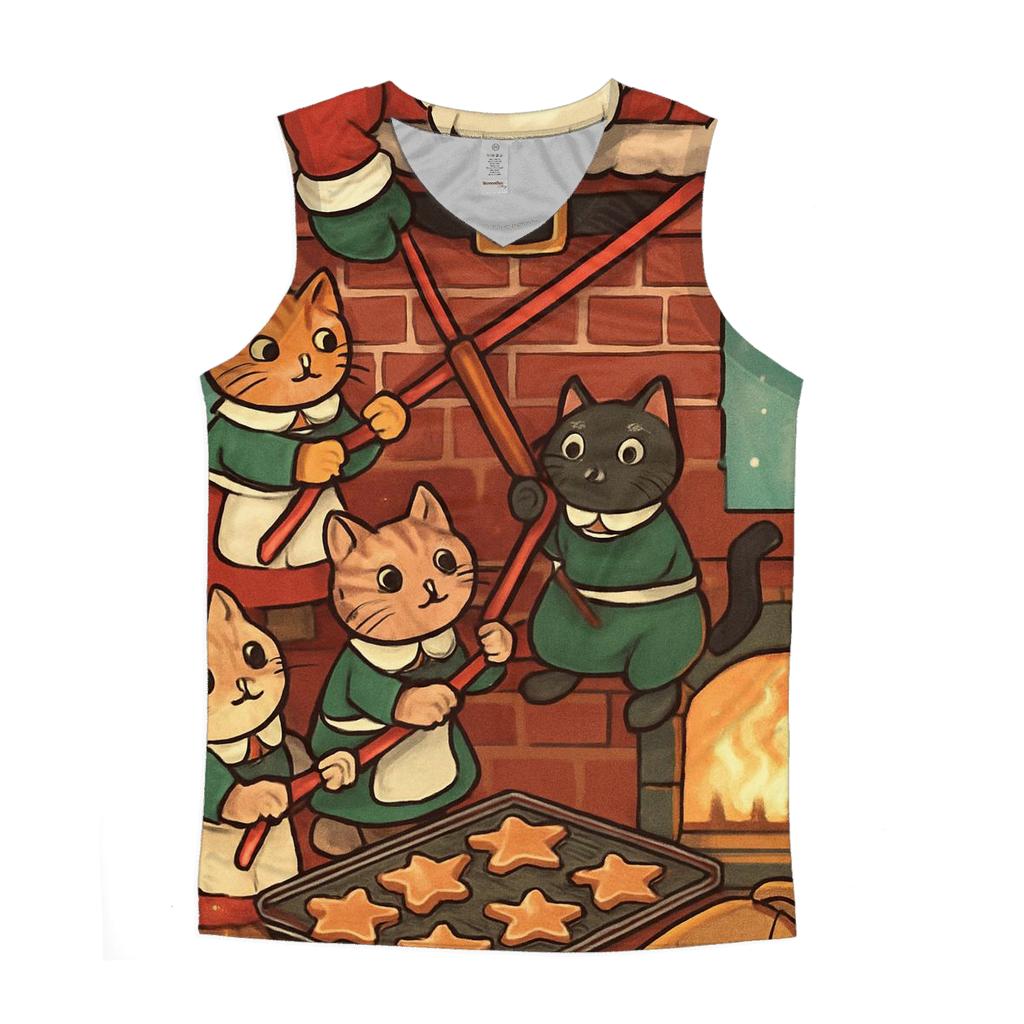 Santa Stuck Chimney Bakery Rescue casual summer tank tops
