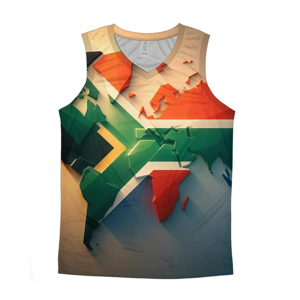 Geometric Unity Flag Of South Africa designer workout tanks