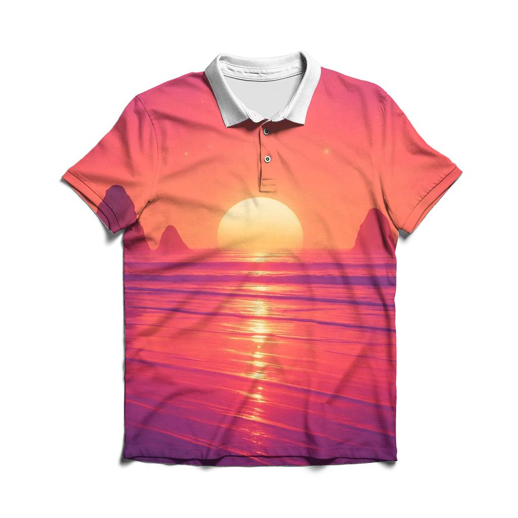 Tidal Mirror Sundown casual sports polo shirts