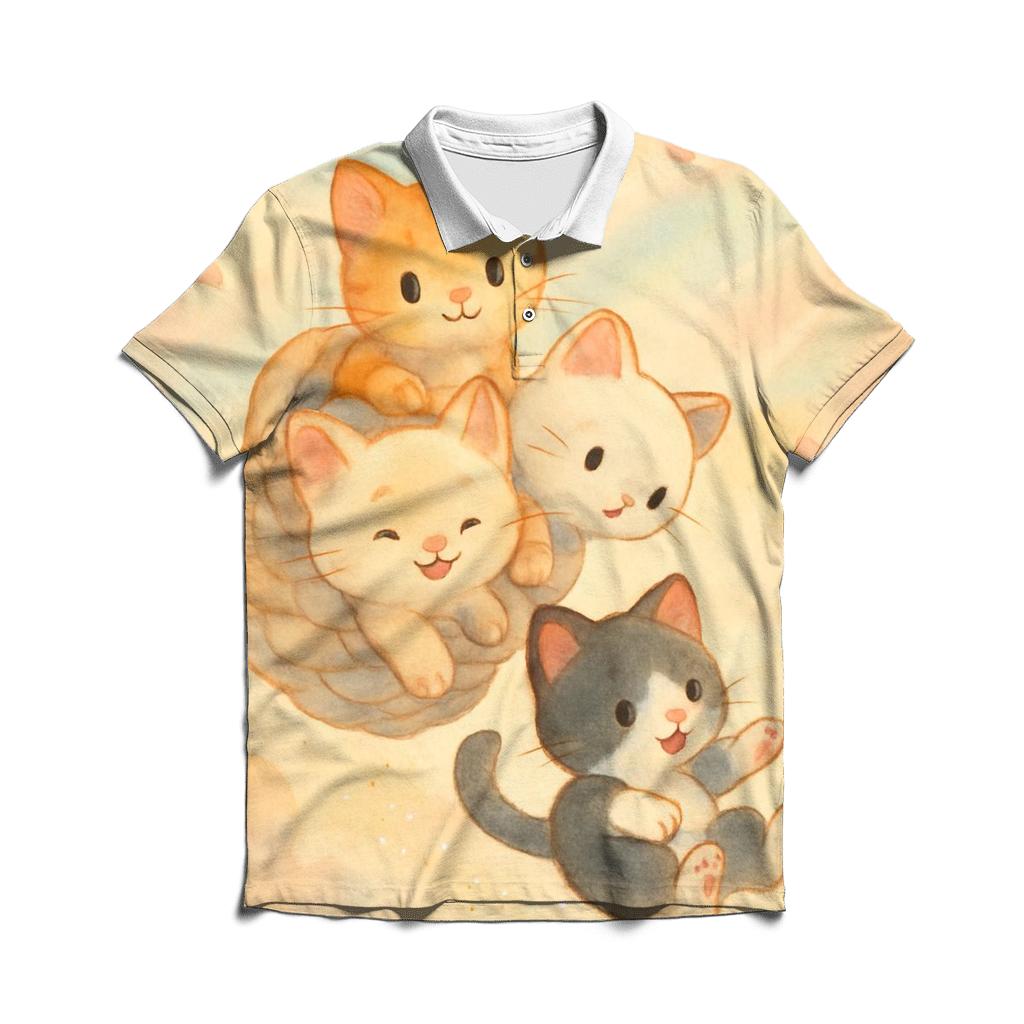 Sunrise Cloud Basket Purr Parade branded logo polo shirts