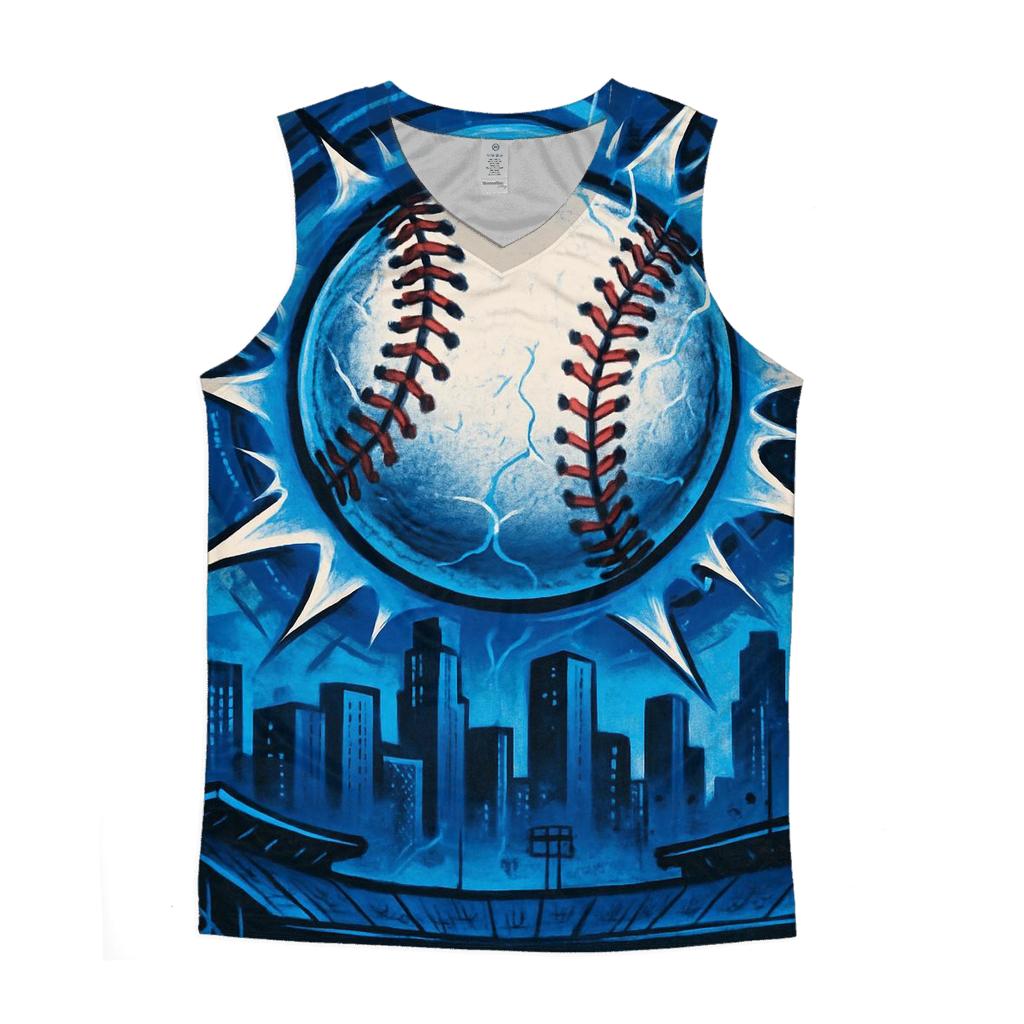 Graffiti Blue Comet Baseball Breakthrough custom tank tops