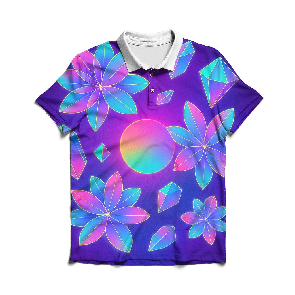 Neon Bloom Gravity Garden classic pique polos