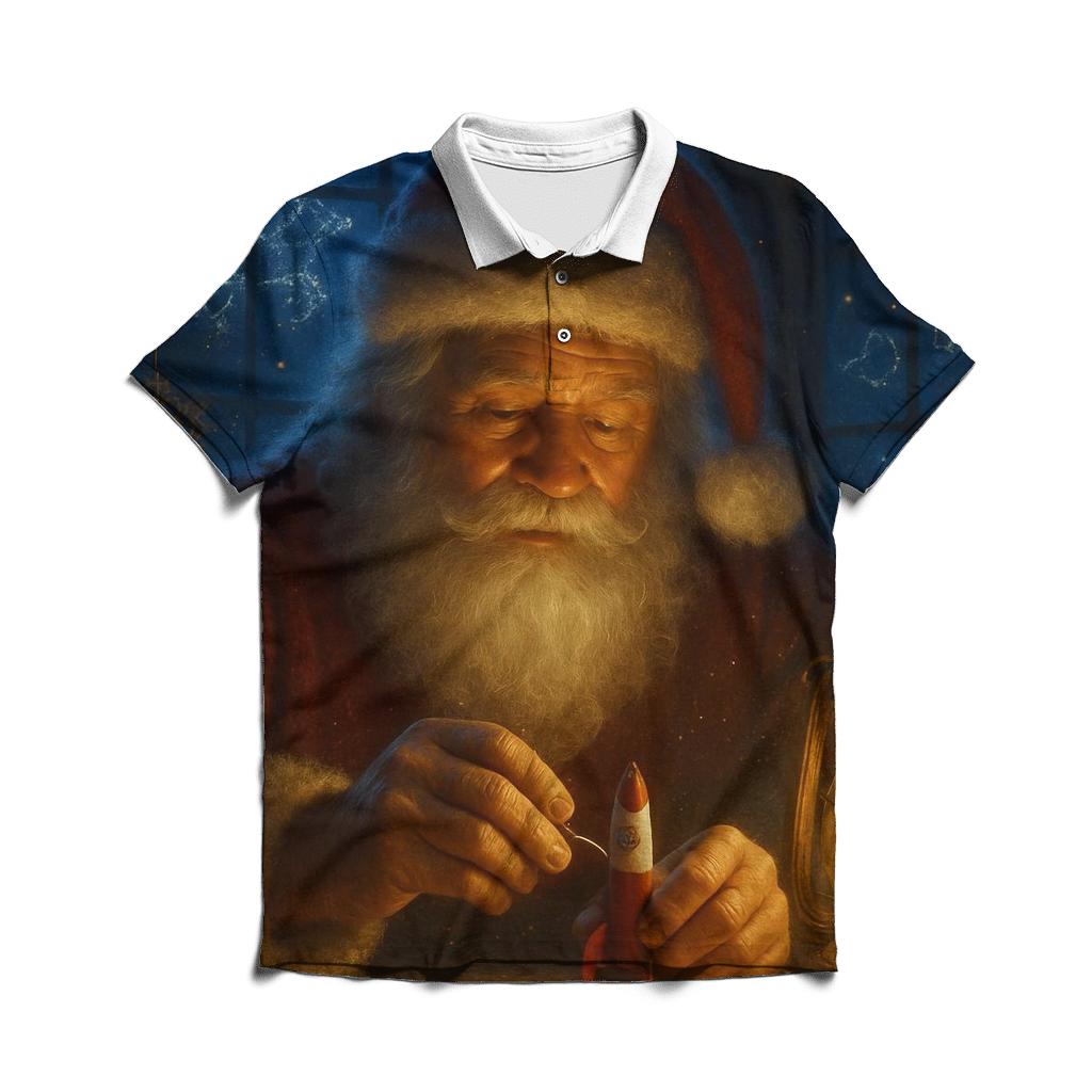 Workshop Constellation Santa embroidered polo tops