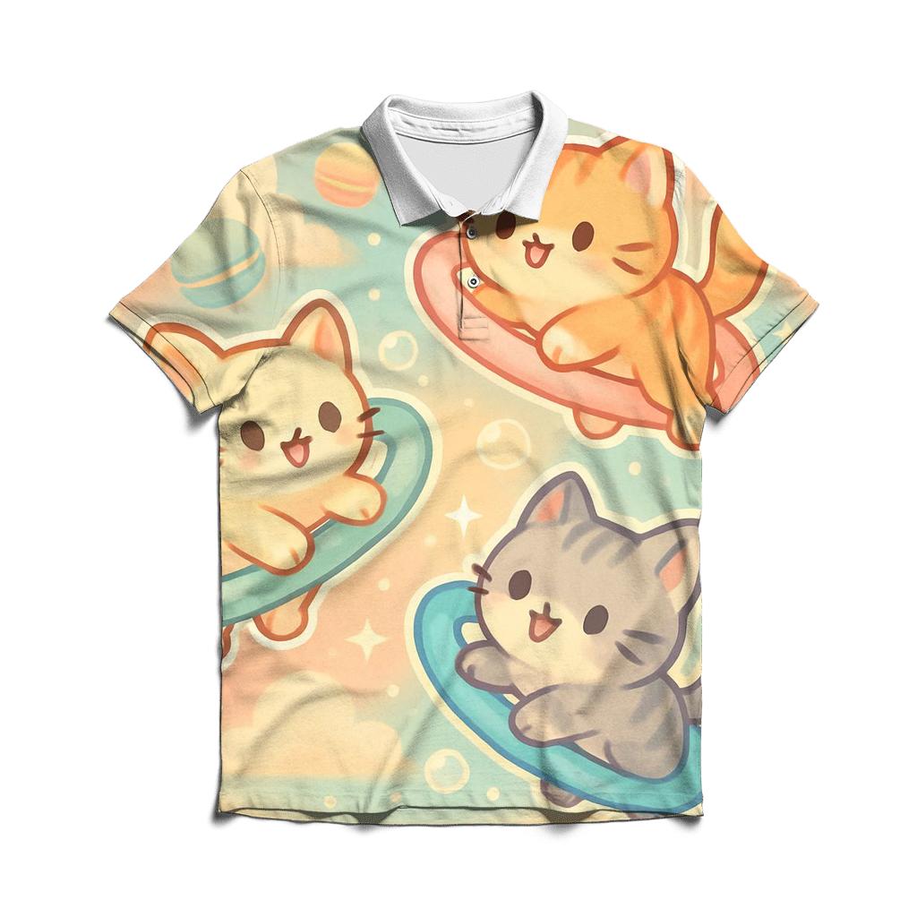 Sugar Cloud Kitten Carousel premium cotton polo shirts