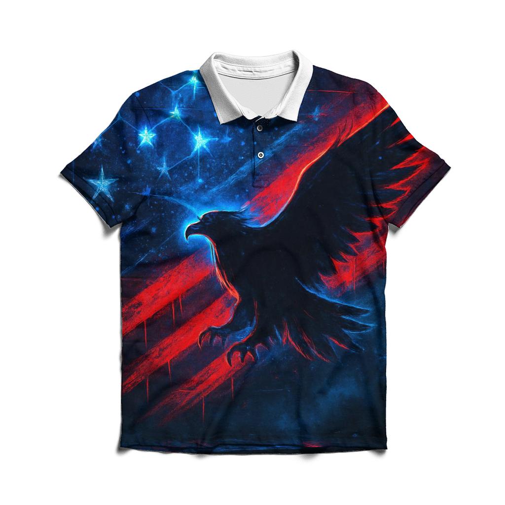 Neon Alley Star Stripes branded logo polo shirts